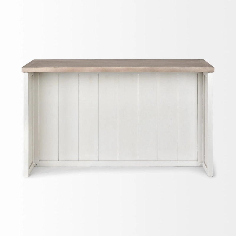 Kücheninsel aus Holz in Weiß und Braun mit 3 Schubladen 30x60x34,5 Zoll