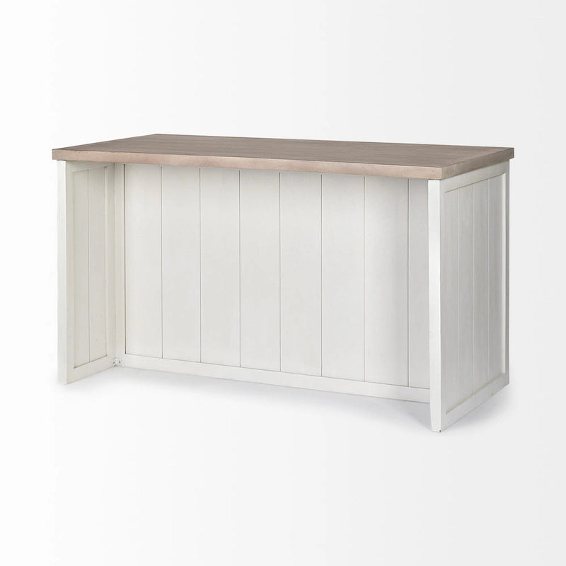 Kücheninsel aus Holz in Weiß und Braun mit 3 Schubladen 30x60x34,5 Zoll