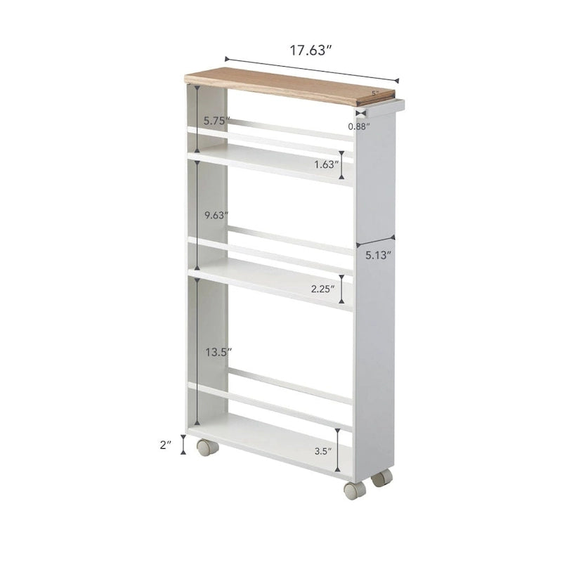 Schlanker Aufbewahrungswagen Stahl 47,5x13x80,5 cm Hält 12 kg