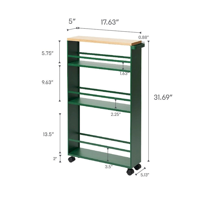 Schlanker Aufbewahrungswagen Stahl 47,5x13x80,5 cm Hält 12 kg