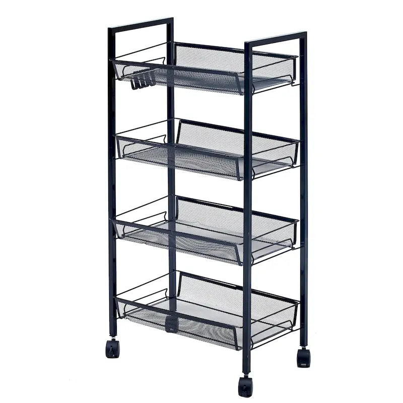Rollbarer Organizer- und Ablagewagen mit 4 Etagen, 44,2 x 26 x 84,5 cm