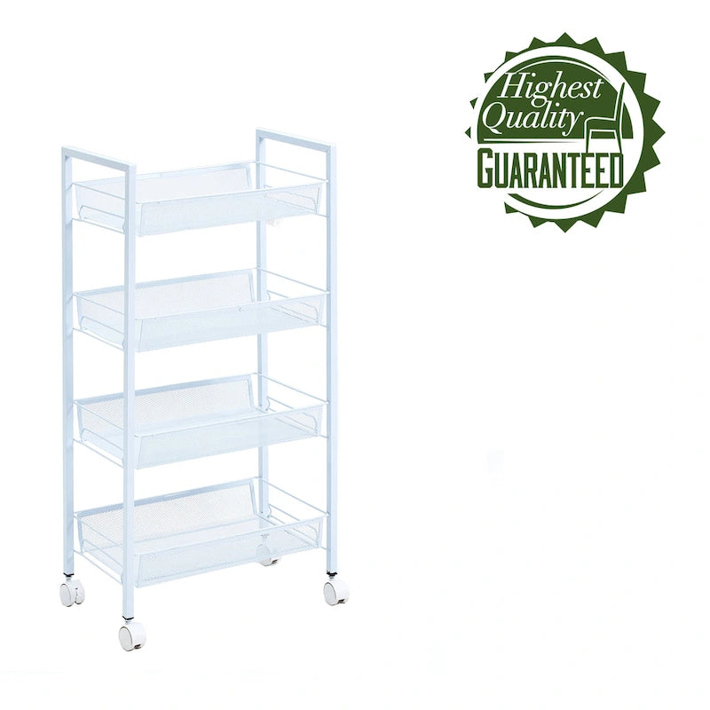 Rollbarer Organizer- und Ablagewagen mit 4 Etagen, 44,2 x 26 x 84,5 cm