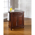 Crosley Cambridge Vintage Mahogany Portable Kitchen Island with Stainless Steel Top - 31W x 18D x 35H