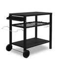 Outdoor-Grillwagen Beweglicher BBQ-Trolley Vorbereitungswagen mit zwei Rädern und Haken