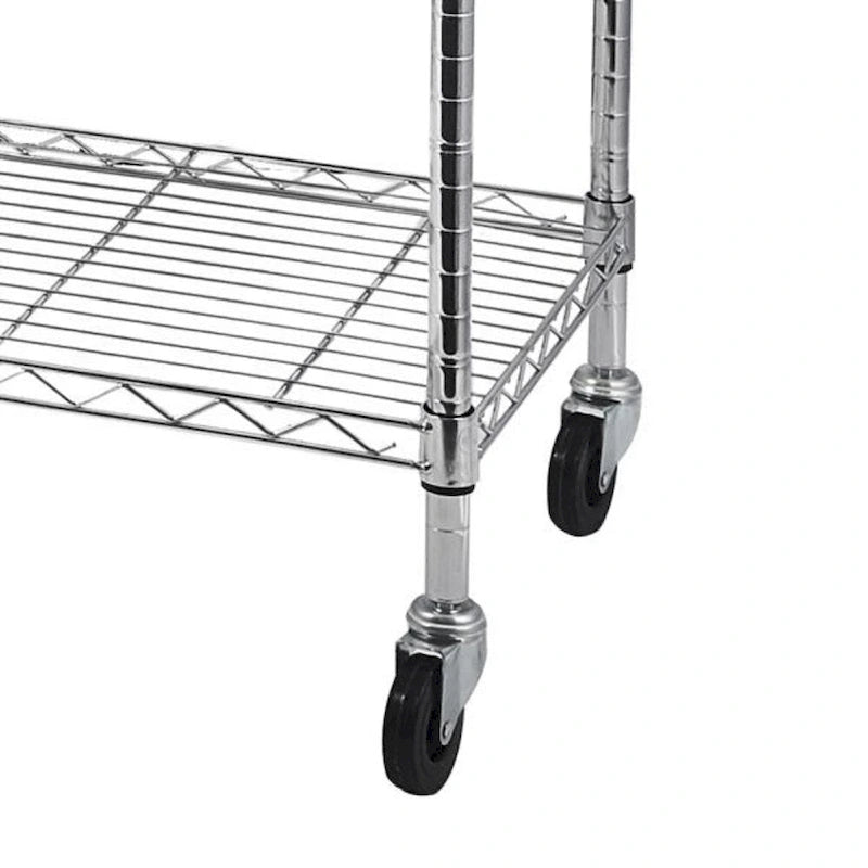 5-stöckiges NSF-zertifiziertes Stahlregal mit Rollen 150x45x180 cm
