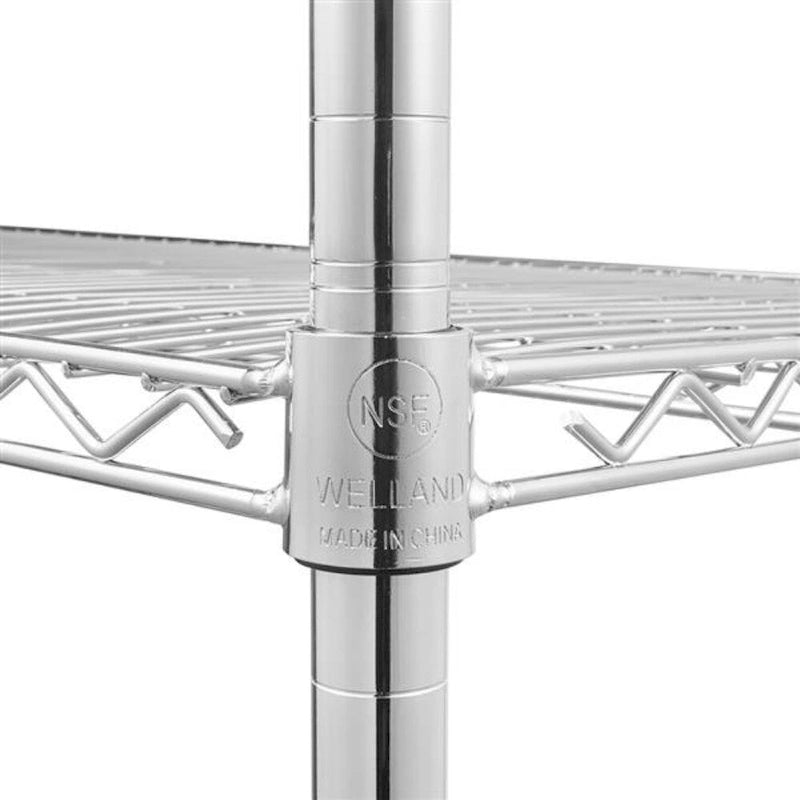 5-stöckiges NSF-zertifiziertes Stahlregal mit Rollen 150x45x180 cm