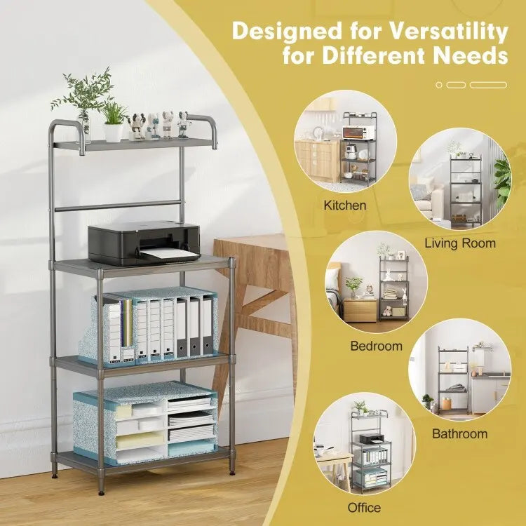 4-stöckiges Küchenregal – Bäckerregal-Organizer 59,7 x 34,3 x 135,9 cm