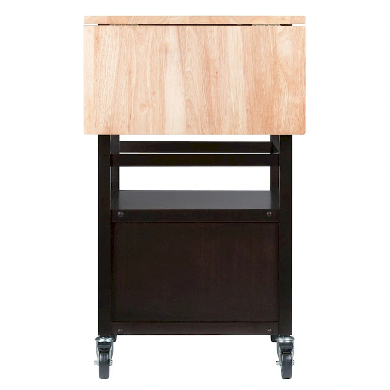 Küchenwagen mit Klappplatte, Kaffee und Natur, 43,23x20,08x33,54 Zoll