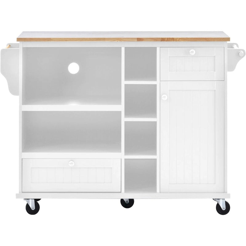 Rollbarer Küchenwagen mit Edelstahl-Arbeitsplatte 108x48x89 cm