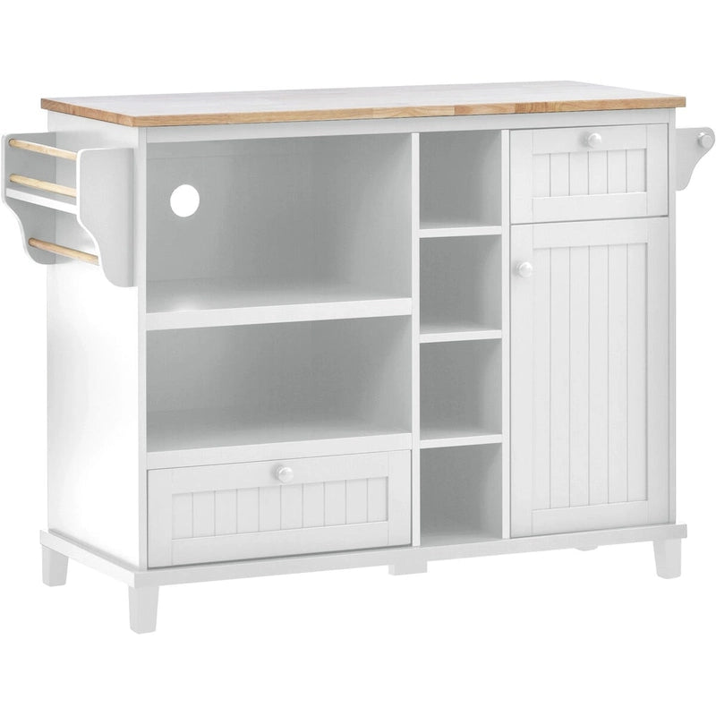 Rollbarer Küchenwagen mit Edelstahl-Arbeitsplatte 108x48x89 cm