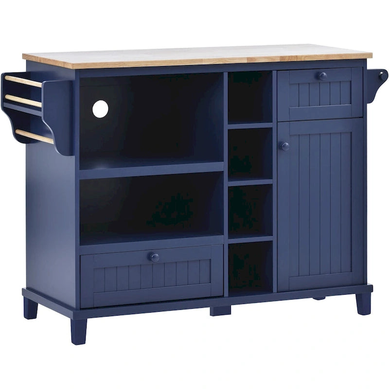 Rollbarer Küchenwagen mit Edelstahl-Arbeitsplatte 108x48x89 cm