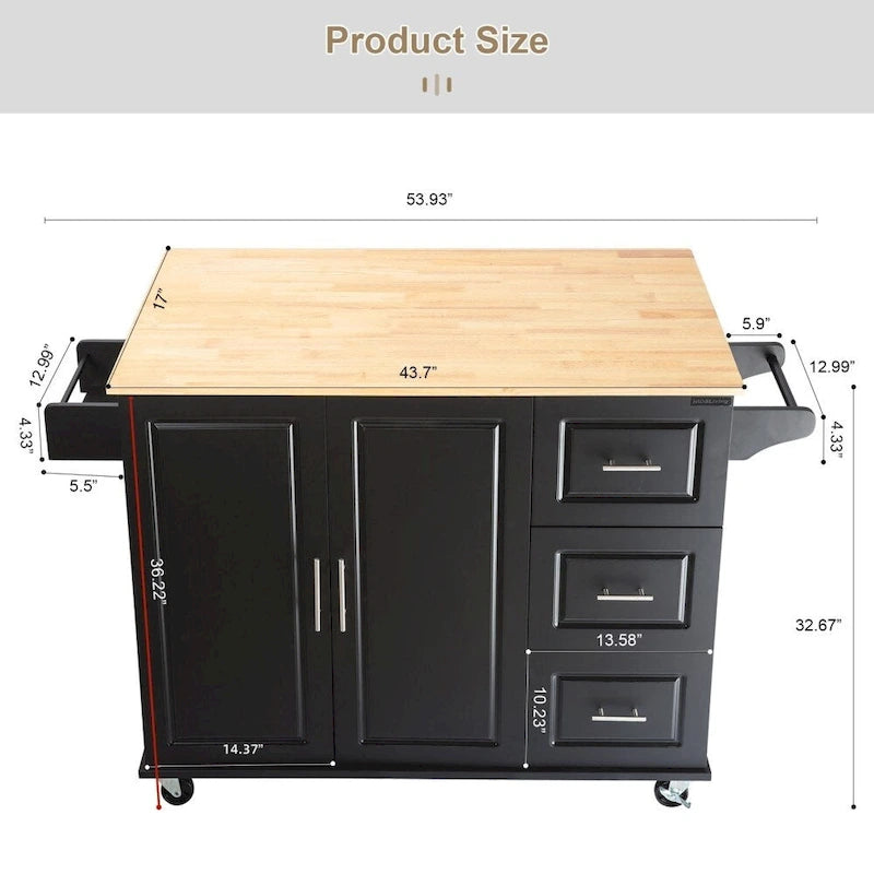 3-stufiger Grillwagen für den Außenbereich mit Edelstahlplatte
