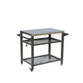 3-Shelf Outdoor Grill Cart with Wheels, Stainless Steel Tabletop