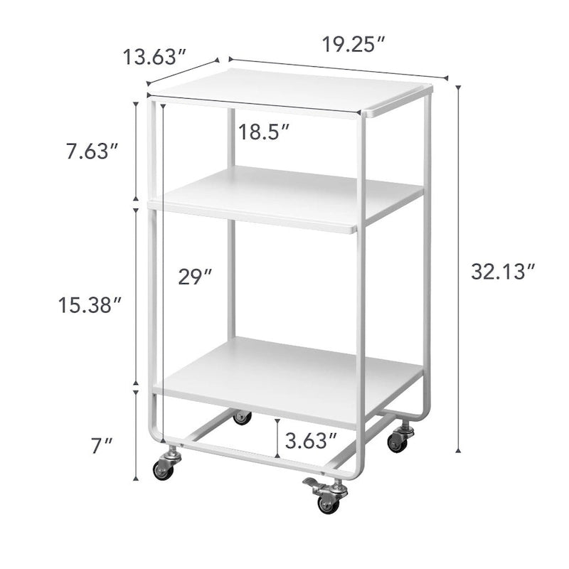 Rollbarer Mehrzweckwagen Stahl mit Rädern und Haken 49x38x81,5 cm