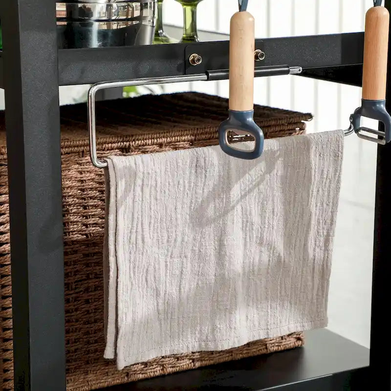 Mahagoni tragbare Kücheninsel mit Edelstahlplatte 31x18x35 Zoll